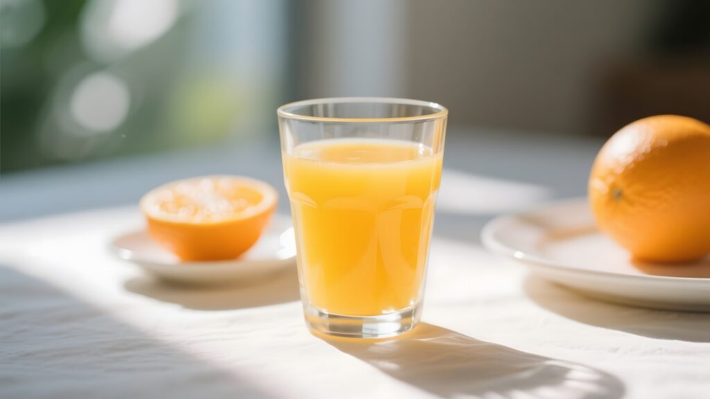 copo de suco de laranja 