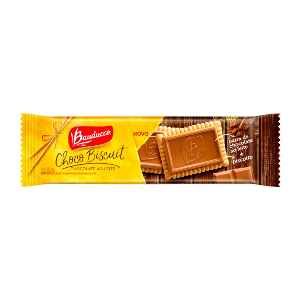 Biscoito Bauducco Choco Biscuit Chocolate Ao Leite 80g - Drogaria