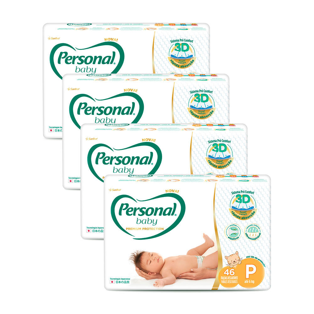 Fralda Personal Baby Premium Protection Tamanho M 34 unidades