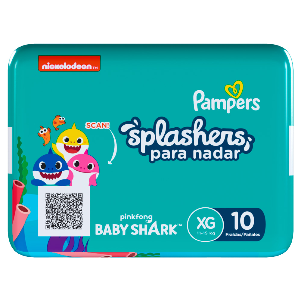 Fralda Pampers Splashers Baby Shark Tamanho M/G com 11 Fraldas Descartáveis  - Drogaria Araujo